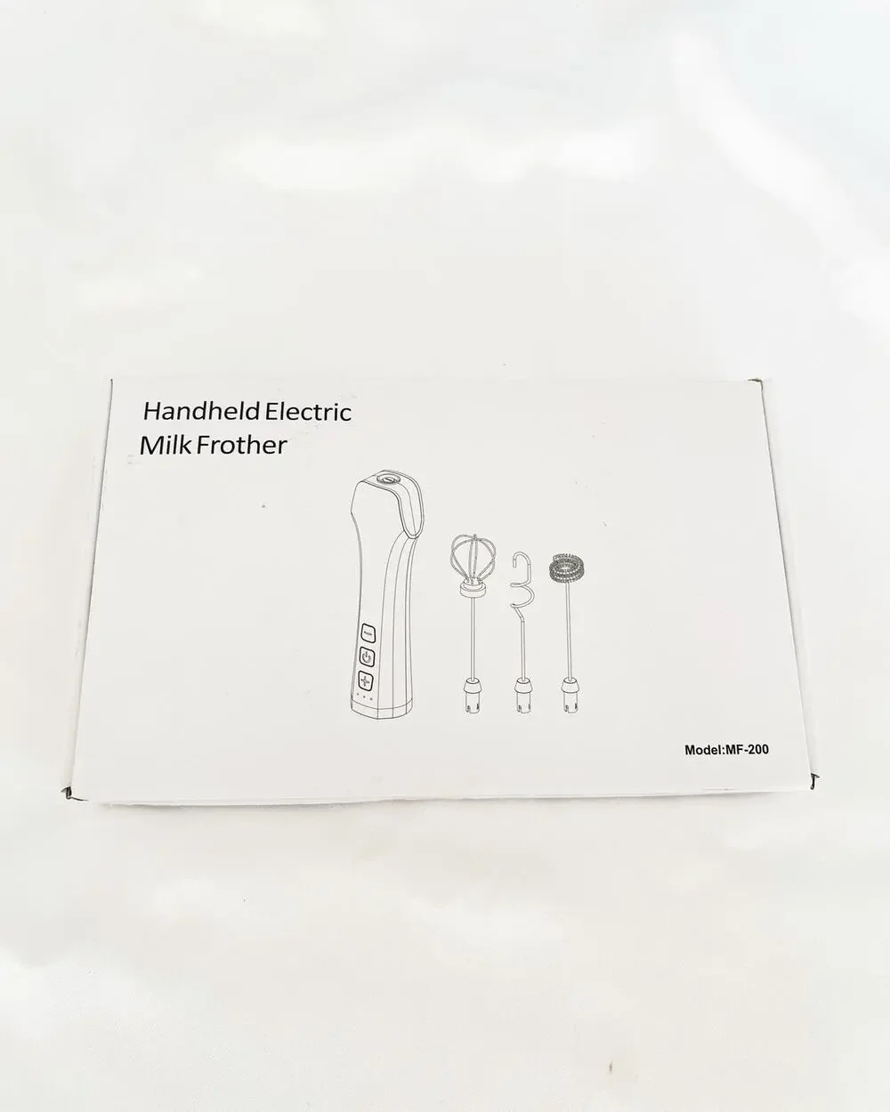 Milk Frother Handheld Electric Ergonomic Handle 3 Stainless Steel Attachments